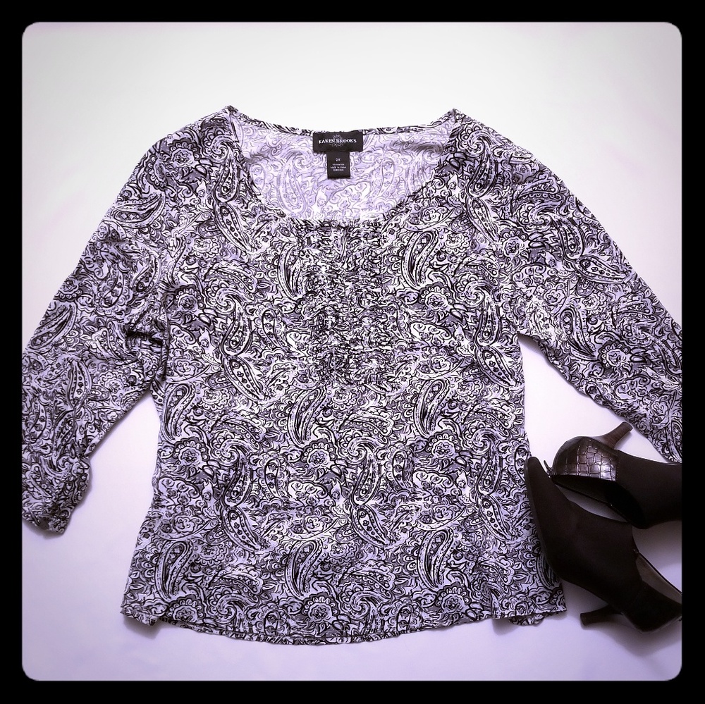 💜 5 for $25! Karen Brooks Quarter Sleeve Blouse